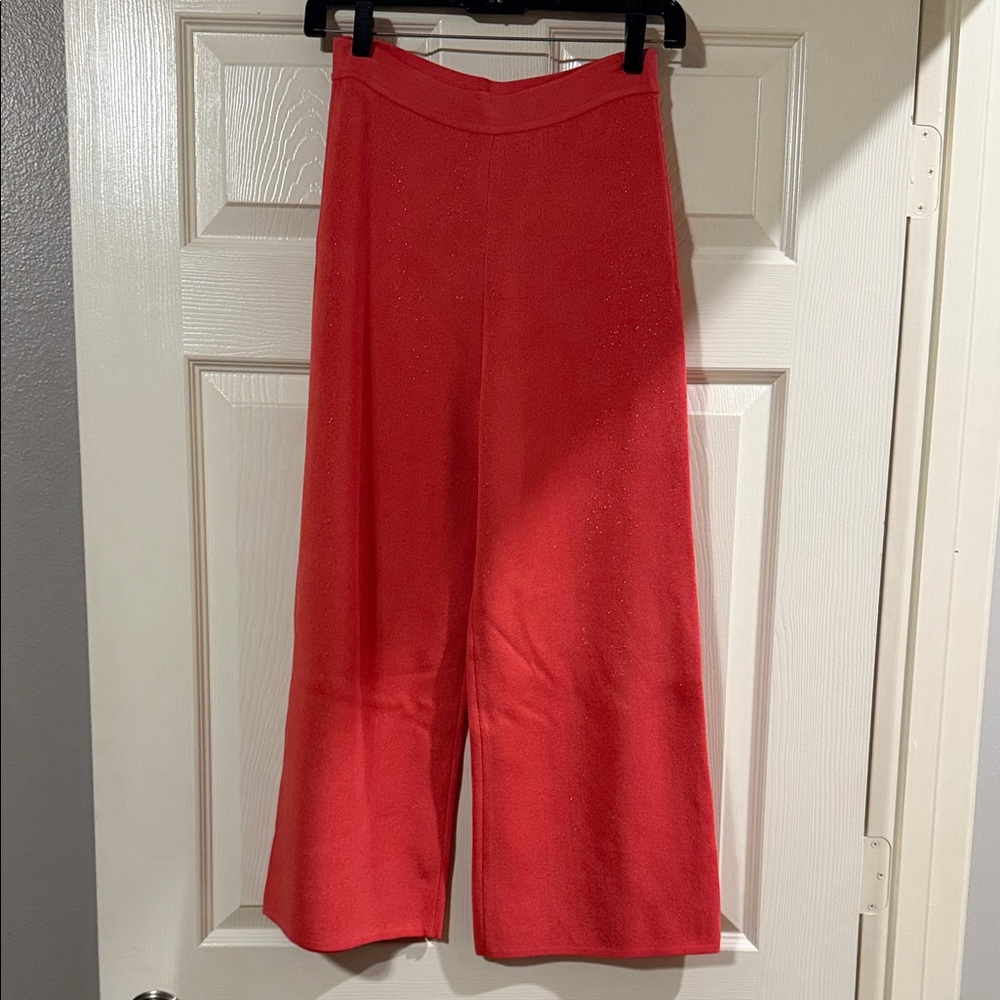 Chic Red Wide-Leg Trousers